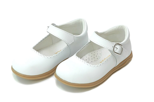 Chloe Classic Scalloped Leather Mary Jane - White