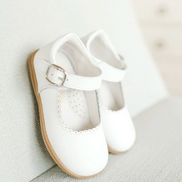 Chloe Classic Scalloped Leather Mary Jane - White
