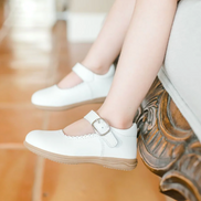 Chloe Classic Scalloped Leather Mary Jane - White
