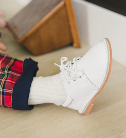 Tyler White Leather Lace Up Shoe
