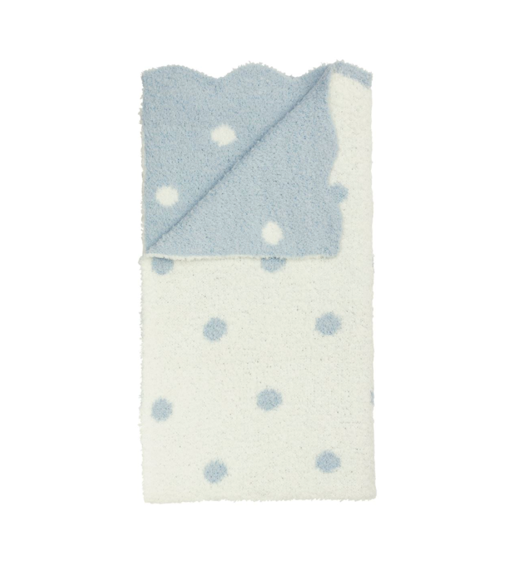 Blue Dot Chenille Blanket