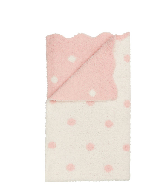Pink Dot Chenille Blanket