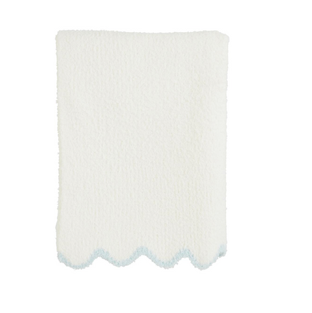 Blue Scallop Chenille Blanket