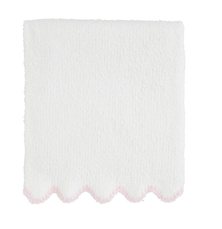 Pink Scallop Chenille Blanket
