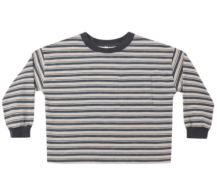 Relaxed Long Sleeve Tee Blue Stripe