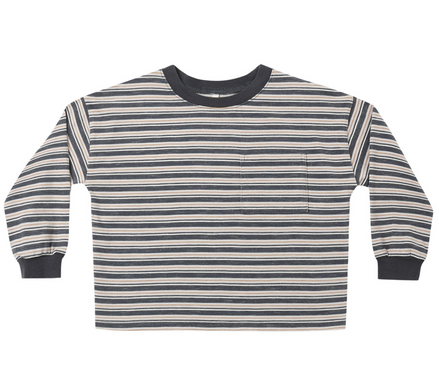 Relaxed Long Sleeve Tee Blue Stripe