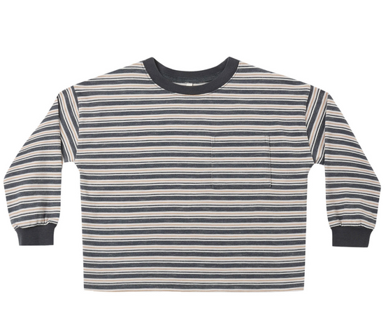 Relaxed Long Sleeve Tee Blue Stripe