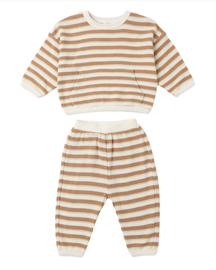 Waffle Slouch Set - Spice Stripe