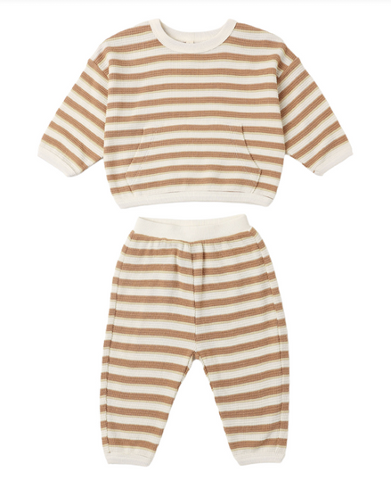Waffle Slouch Set - Spice Stripe