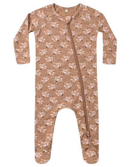 Bamboo Zip Footie - Fall Floral