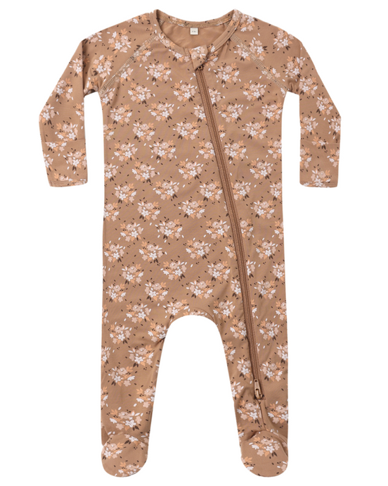 Bamboo Zip Footie - Fall Floral