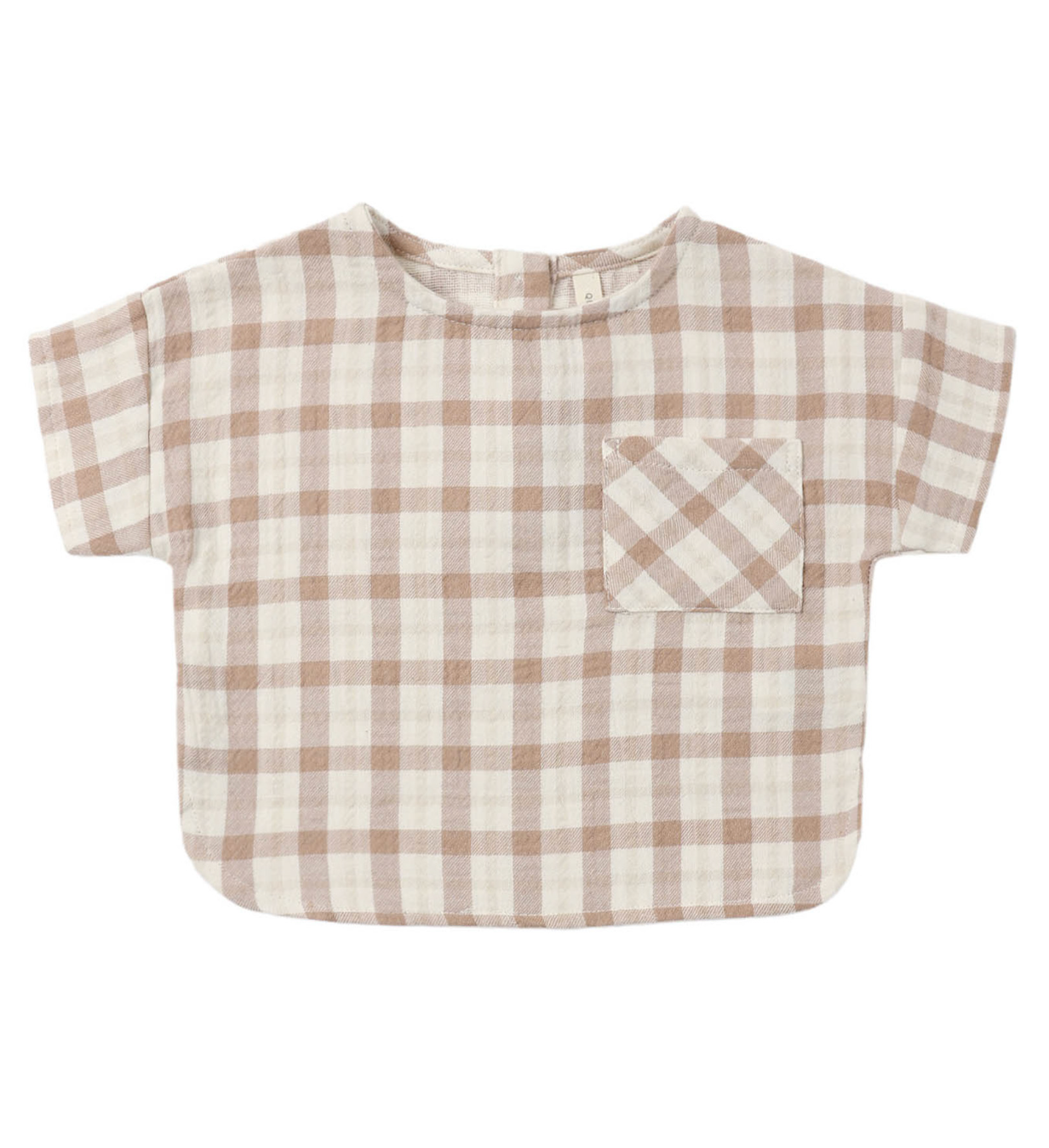 Woven Boxy Top Rustic Plaid