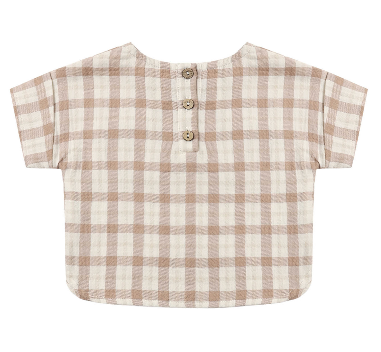 Woven Boxy Top Rustic Plaid