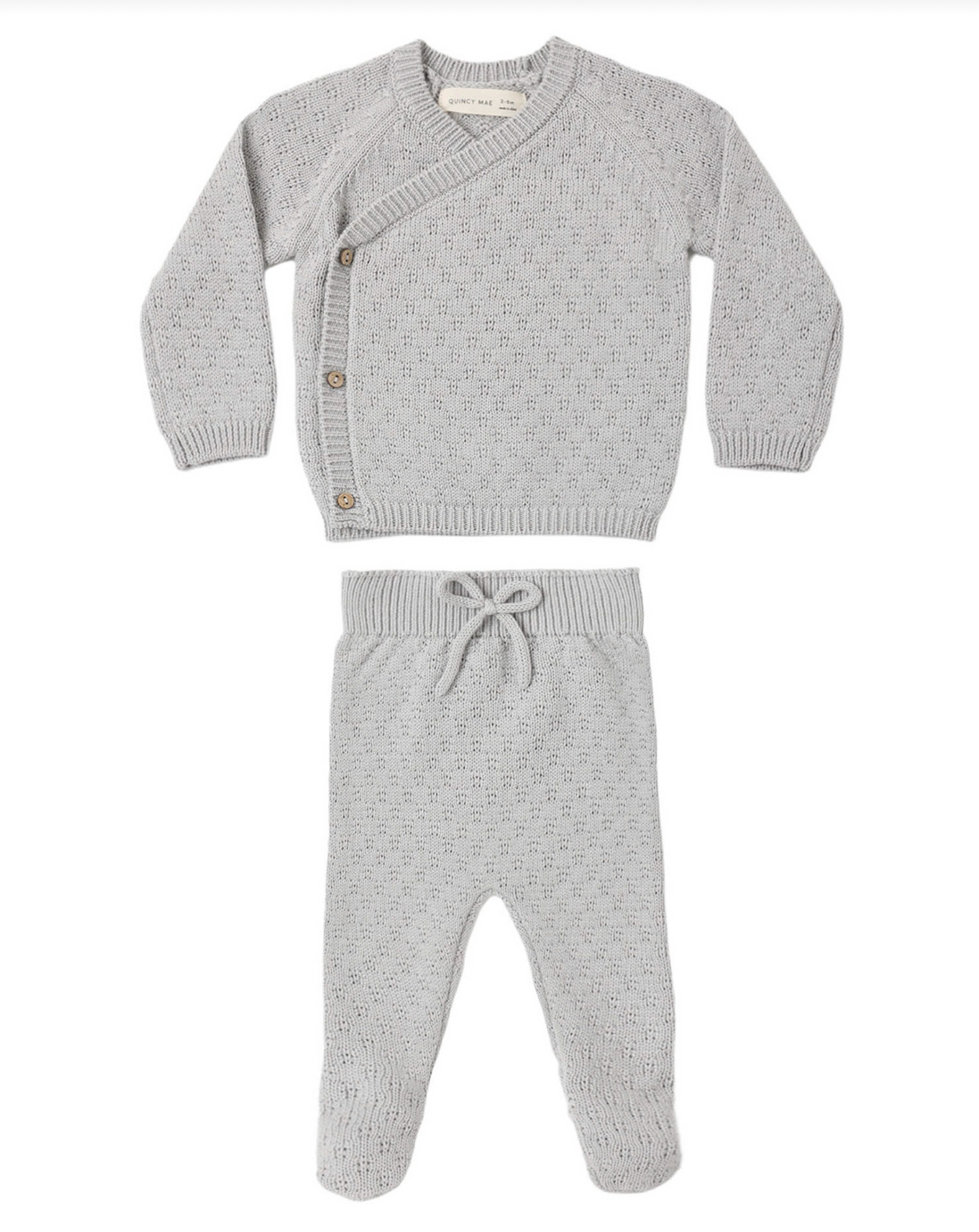 Knit Wrap Top + Pant Set Cloud