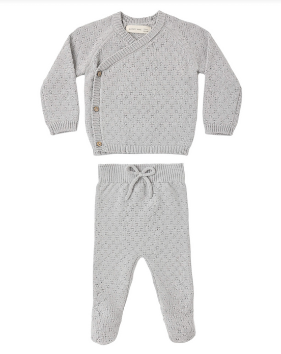 Knit Wrap Top + Pant Set Cloud
