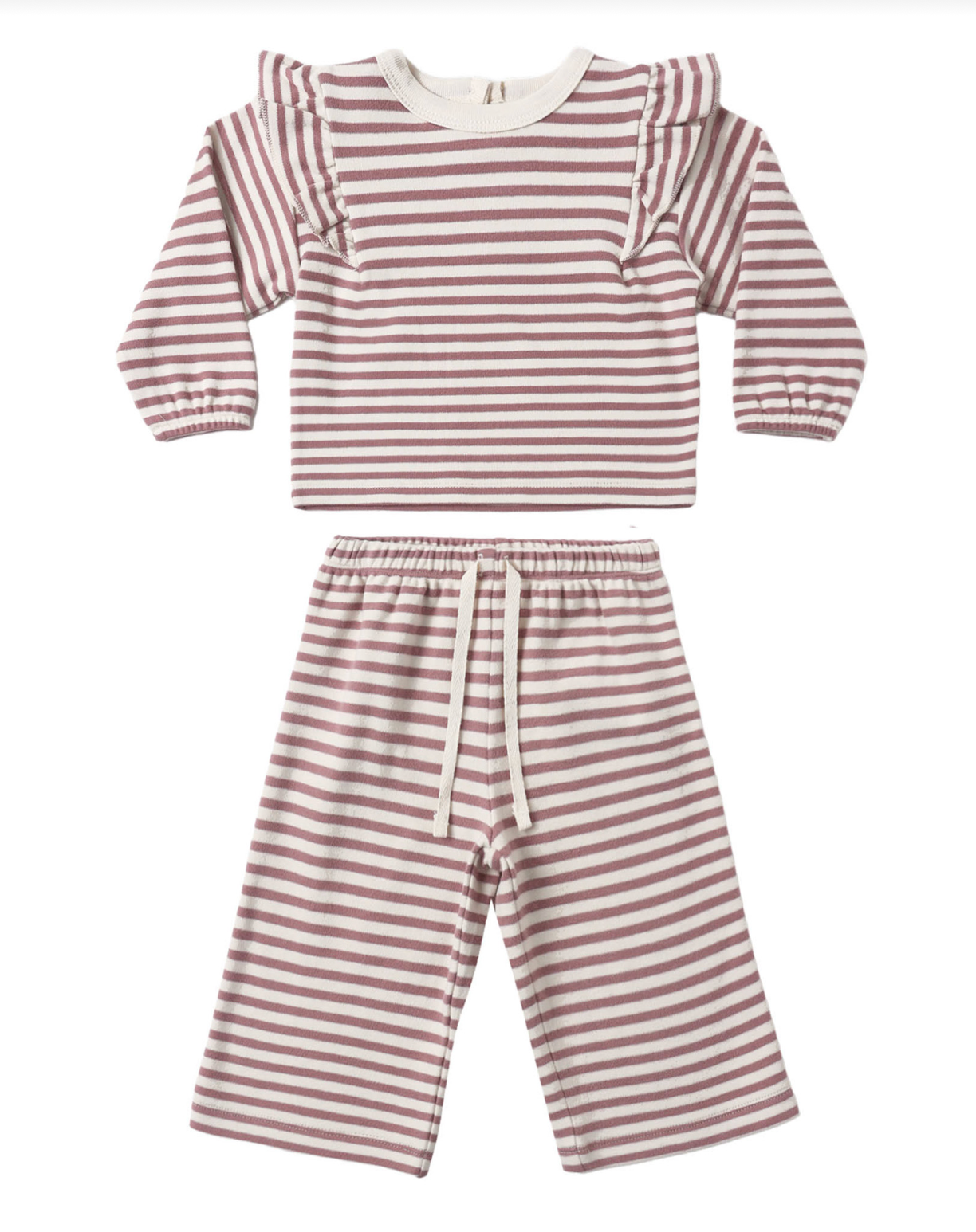 Ruffle Cozy Set Mulberry Stripe