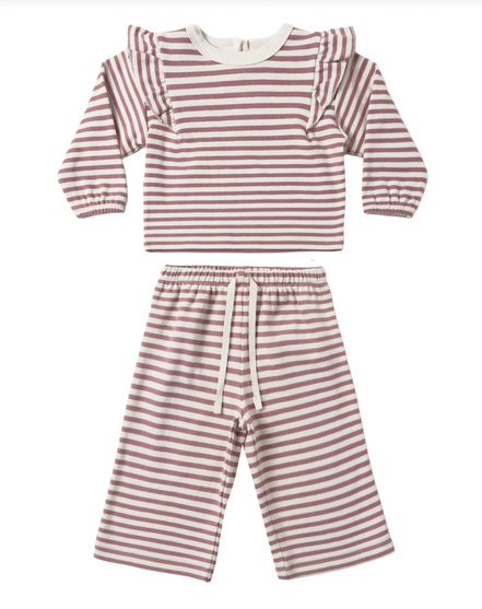 Ruffle Cozy Set Mulberry Stripe
