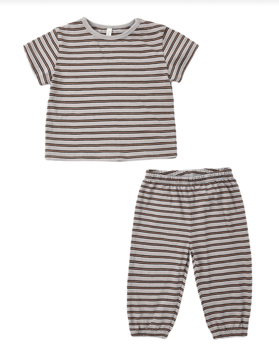 Jersey Tee + Pant Set Vintage Stripe