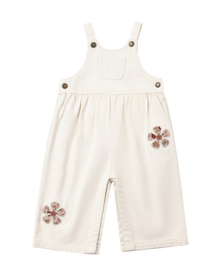 Wide Leg Overall Daisy Patches