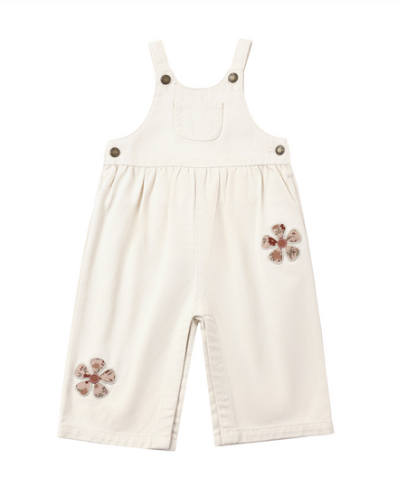 Wide Leg Overall Daisy Patches