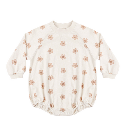 Crew Neck Romper Pink Daisies