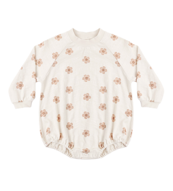 Crew Neck Romper Pink Daisies