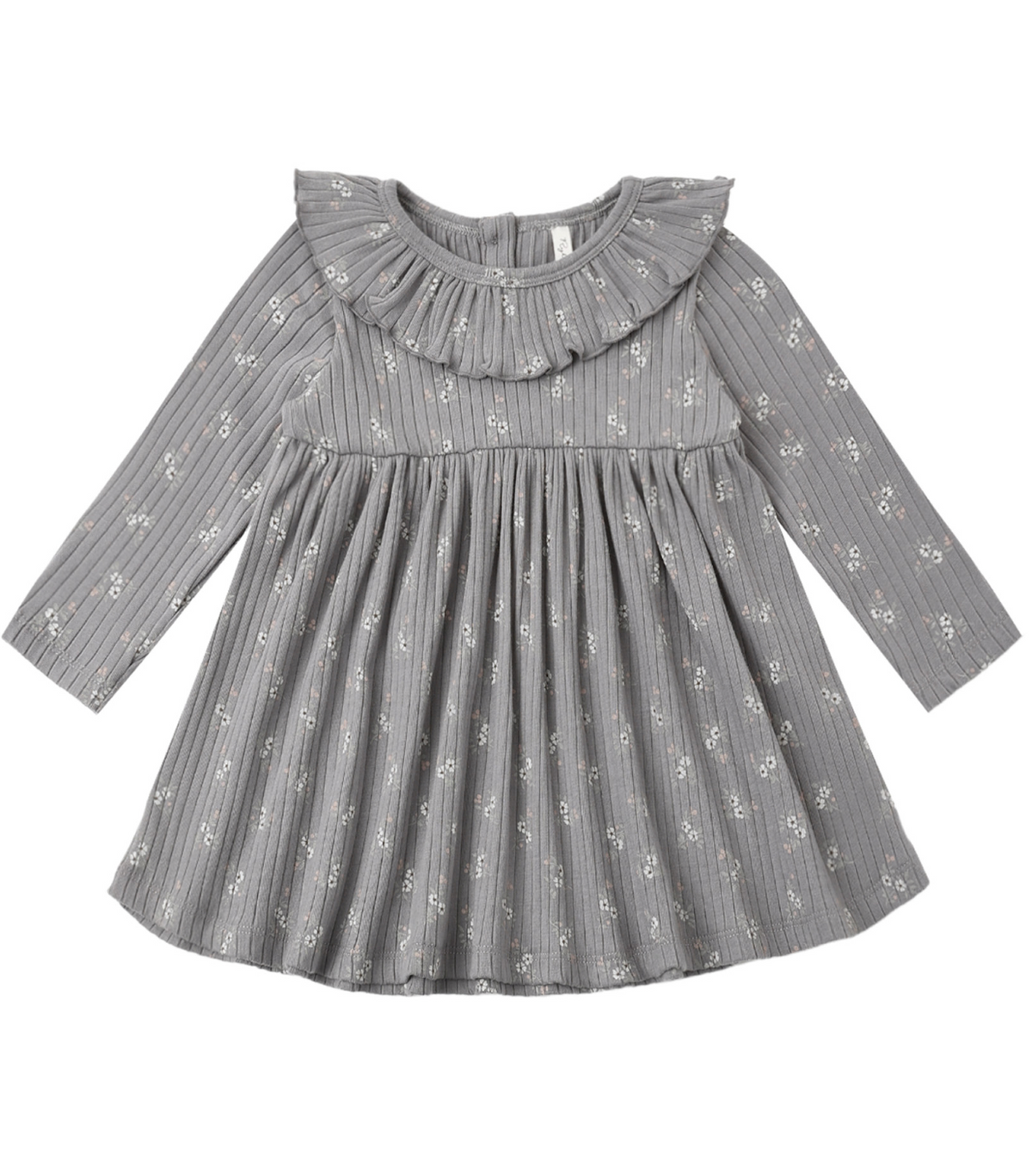 Ruffle Collar Dress Slate Bloom