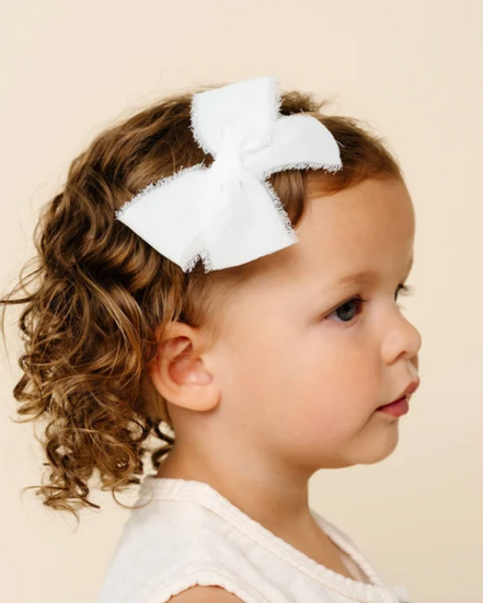 Chiffon Bow - White