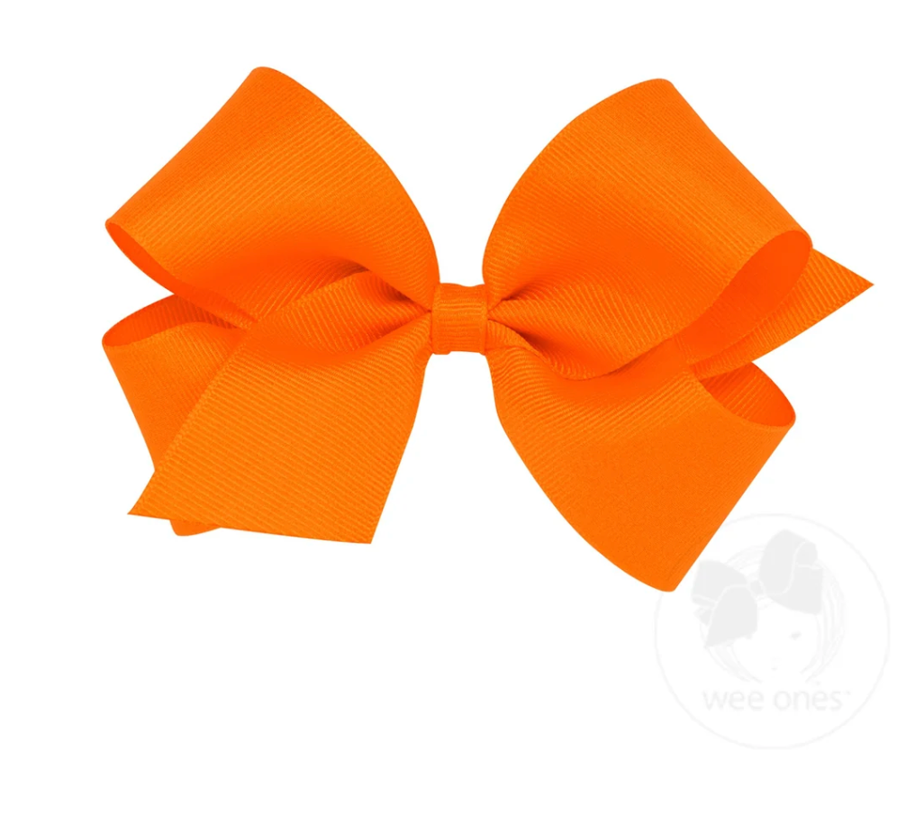 Medium Solid Grosgrain Bow - Orange