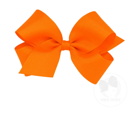 Medium Solid Grosgrain Bow - Orange