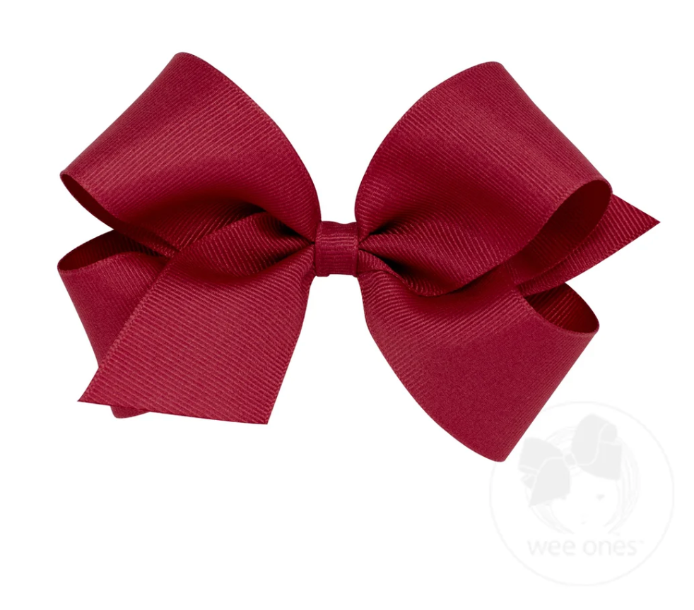 Medium Solid Grosgrain Bow - Cranberry