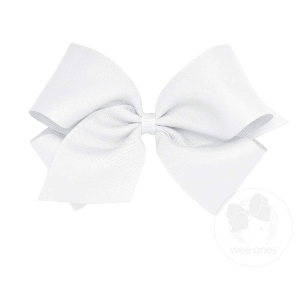 King Grosgrain Bow - White