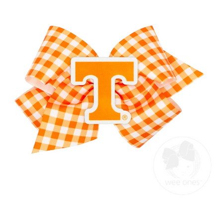 King Gingham Print Bow with Badge - Tennessee