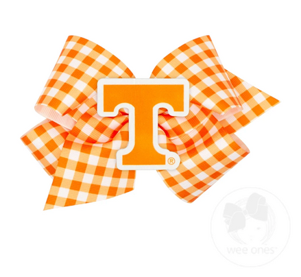 King Gingham Print Bow with Badge - Tennessee