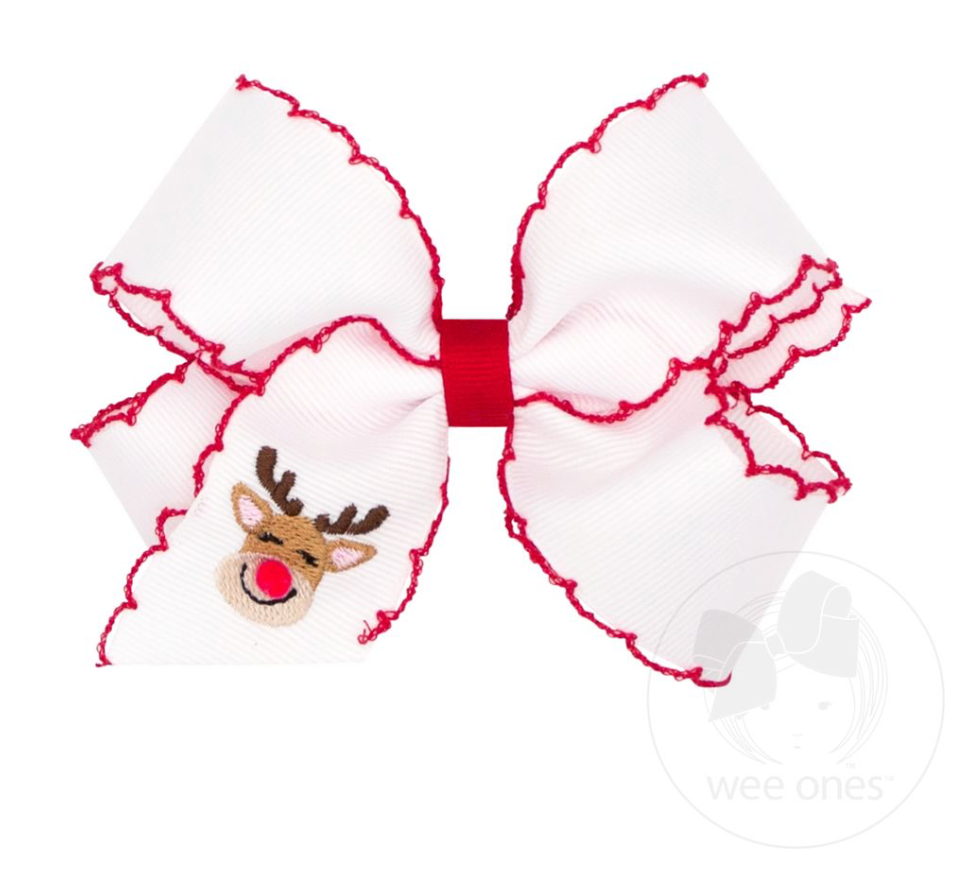 Medium Moonstitch with Christmas Embroidered Tail - Reindeer