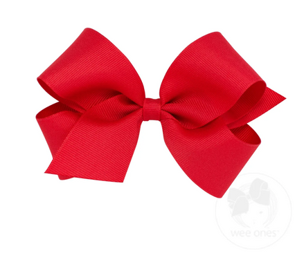 Medium Solid Grosgrain Bow - Red