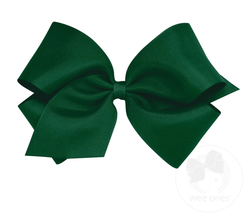 King Grosgrain Bow - Forrest Green