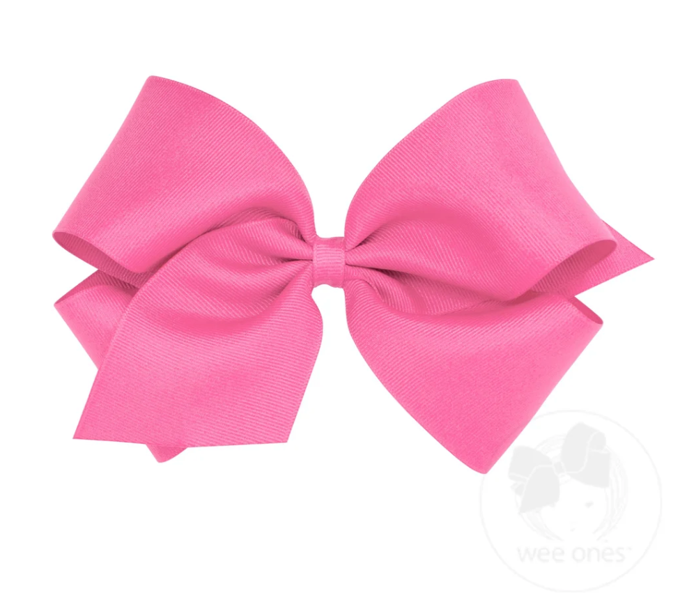 King Grosgrain Bow - Hot Pink