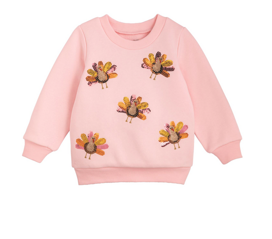 Pink Turkey Sequin Sweatshirt