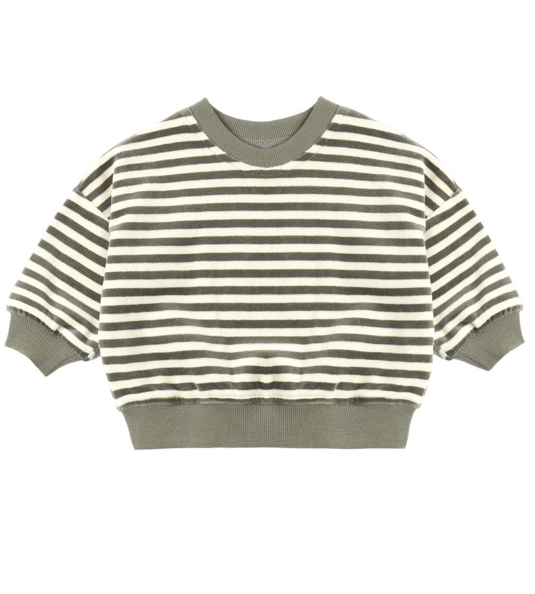 Velour Relaxed Sweatshirt Spruce Stripe