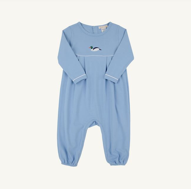 Long Sleeve Bradford Romper - Sarasota Sky/Worth Ave White/Duck