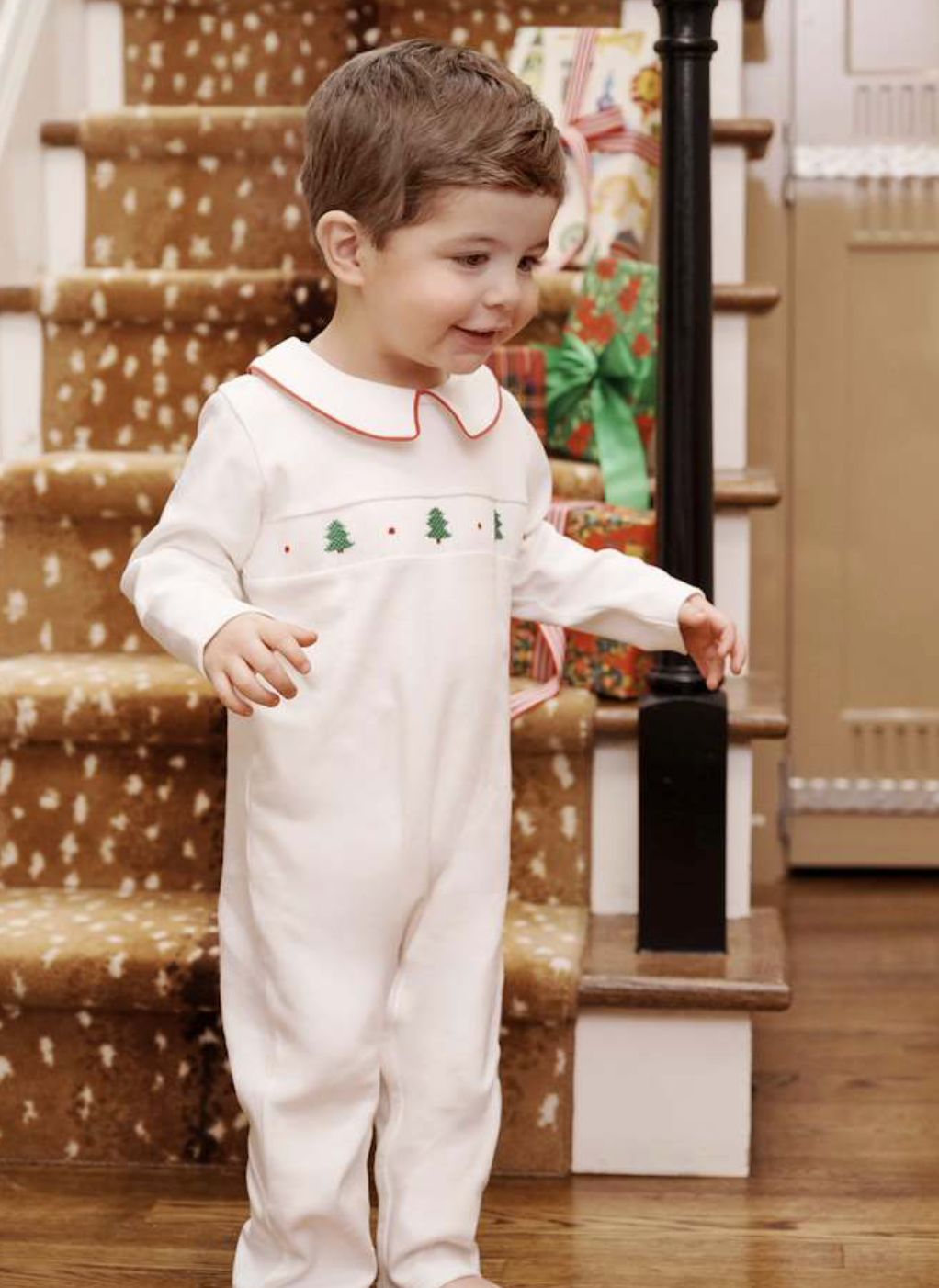 Samuel Smocked Romper - Heavy Weight