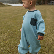 Sammy Romper in Dusk Blue
