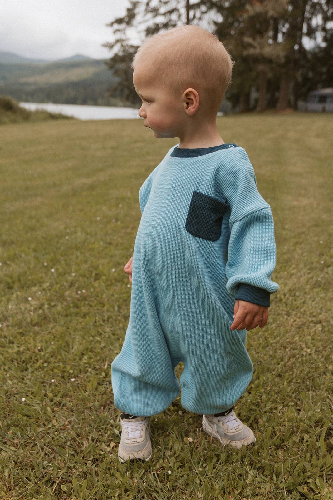 Sammy Romper in Dusk Blue