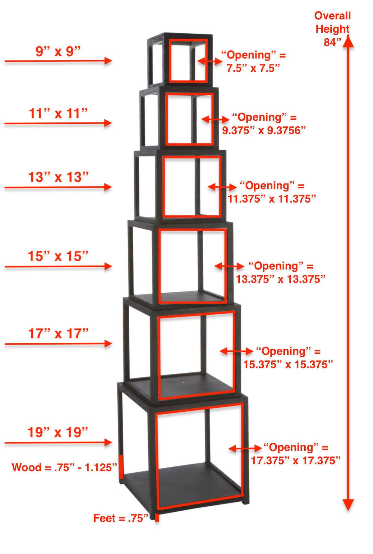 Wood Cube Risers (Set of 3 or 6)