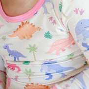 Two-Piece Bamboo Pajama Set | Little Fossil Pink