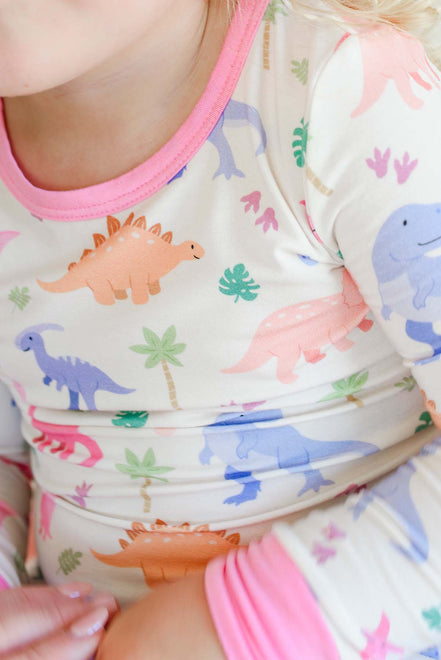 Two-Piece Bamboo Pajama Set | Little Fossil Pink