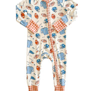 Bamboo Convertible Zipper Romper | Huddles & Cuddles Blue