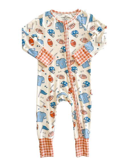 Bamboo Convertible Zipper Romper | Huddles & Cuddles Blue