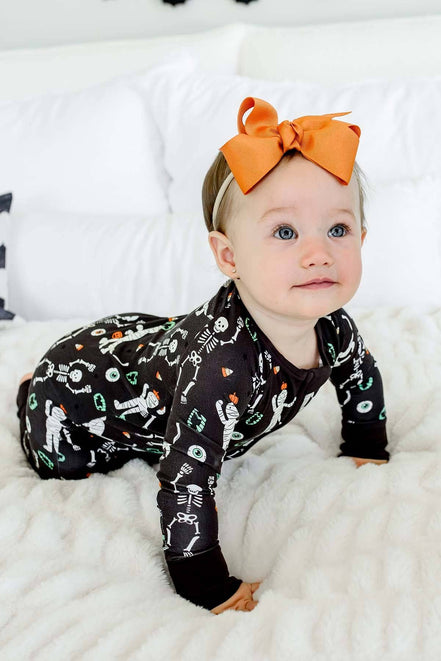 Halloween Glow-in-the-Dark Convertible Bamboo Zip Romper | Eye Want Candy